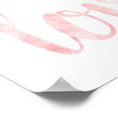 ピンクの水の色の壁のアート、愛 ポスター (角)