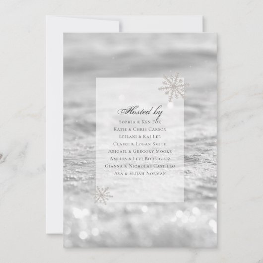 ピンクの水の色の外が寒いベビーシャワーInvi 招待状 (裏面)