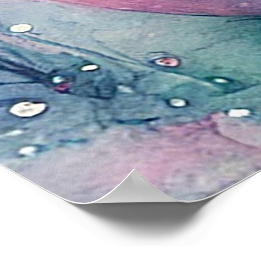 ピンクの水の色の大きなマーメイドウォールアートポスター ポスター (角)