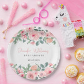 ピンクの水の色の庭のベビーシャワー紙プレート ペーパープレート (パーティー)