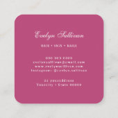 ピンクの水の色の弓のシーシェルロゴ名刺 スクエア名刺 (裏面)