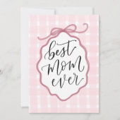 ピンクの水の色の弓の母の日カード シーズンカード (正面)