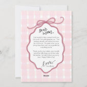 ピンクの水の色の弓の母の日カード シーズンカード (裏面)