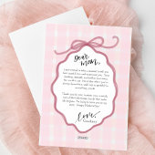 ピンクの水の色の弓の母の日カード シーズンカード