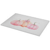 ピンクの水の色の弓カボチャ秋 カッティングボード (角)