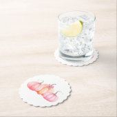 ピンクの水の色の弓カボチャ秋 ペーパーコースター (インサイチュ)