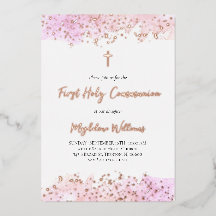 ピンクの水の色の最初の聖餐式