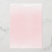 ピンクの水の色の最初の聖餐式 箔招待状 (裏面)
