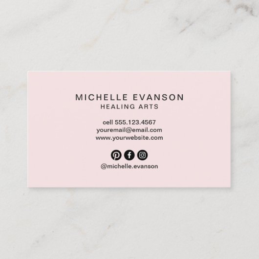 ピンクの水の色の月の位相エネルギーヒーラー 名刺 (裏面)