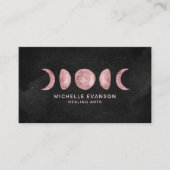 ピンクの水の色の月の位相エネルギーヒーラー 名刺 (正面)