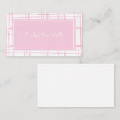 ピンクの水の色の格子模様ベビーガールズエンクロージャカード エンクロージャーカード (正面/裏面)