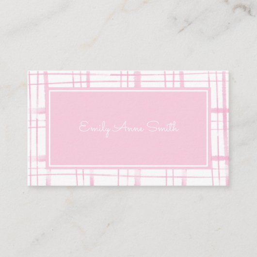 ピンクの水の色の格子模様ベビーガールズエンクロージャカード エンクロージャーカード (正面)