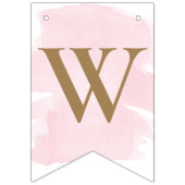 ピンクの水の色の歓迎ベビーバンティングフラグ バンティングフラッグ (第3の旗)