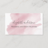 ピンクの水の色の洗い流しの背景モダン 名刺 (正面)