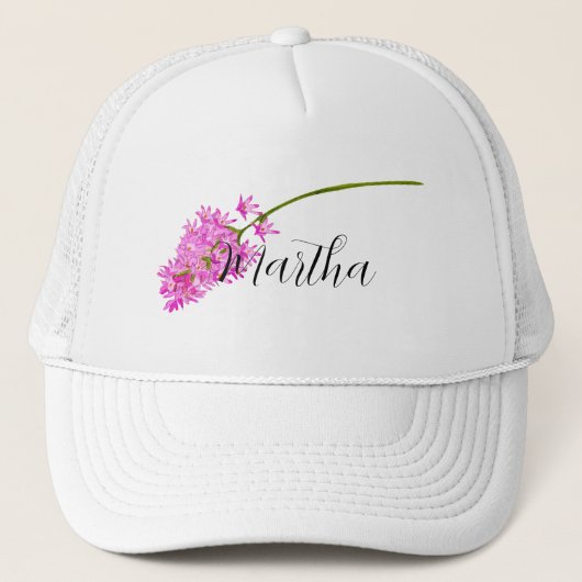 ピンクの水の色の花と名前Trucker Hat キャップ (正面)