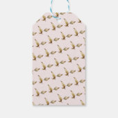 ピンクの水の色の花のブライダルシャワーの好意 ギフトタグ (裏面)