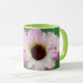 ピンクの水の色の花アートマグカップ マグカップ (正面右)