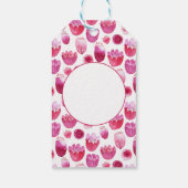 ピンクの水の色の花フローラ ギフトタグ (裏面)