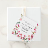 ピンクの水の色の花ブライダルシャワーありがとう フェイバータグ (インサイチュ)