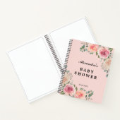 ピンクの水の色の花ベビーシャワーゲスト ノートブック (内部)