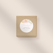 ピンクの水の色の花女の子ベビーシャワーありがとう ラウンドシール