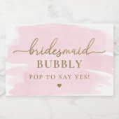 ピンクの水の色の花嫁の提案ワきらめくイン スパークリングワインラベル (シングルラベル)