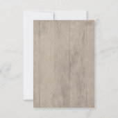 ピンクの水の色の花素朴木製ウェディングRSVP 出欠カード (裏面)