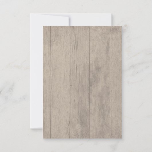 ピンクの水の色の花素朴木製ウェディングRSVP 出欠カード (裏面)