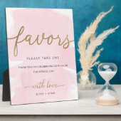 ピンクの水の色の金ゴールドの好意サイン フォトプラーク (側面)