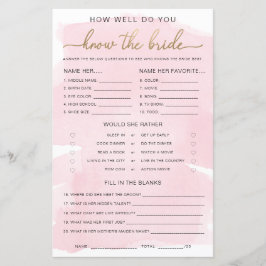 ピンクの水の色の金ゴールドは花嫁のゲームを知っている