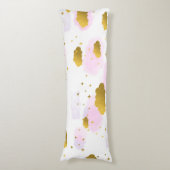 ピンクの水の色の雲金ゴールド星空 ボディピロー (正面縦)