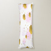 ピンクの水の色の雲金ゴールド星空 ボディピロー (裏面 (縦))