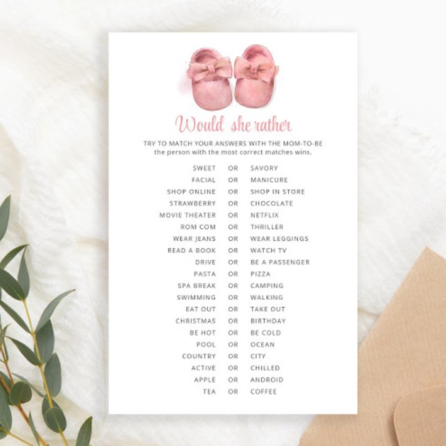 ピンクの水の色の靴の赤ちゃんシャワー彼女はむしろ (クリエイターアップロード済み)