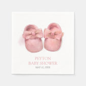 ピンクの水の色の靴ベビーシャワー スタンダードカクテルナプキン (正面)