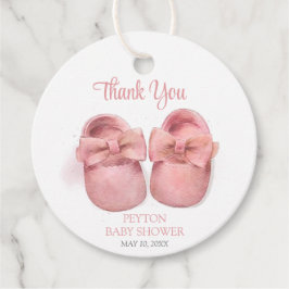 ピンクの水の色の靴ベビーシャワー フェイバータグ