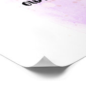 ピンクの水の色を白に追加あなたの引用文 カスタム ポスター (角)