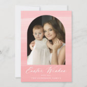 ピンクの水の色アーチ2写真イースターの願い シーズンカード (正面)