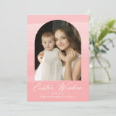 ピンクの水の色アーチ2写真イースターの願い シーズンカード (スタンド正面)