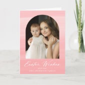 ピンクの水の色アーチ2写真イースターの願い シーズンカード (正面)