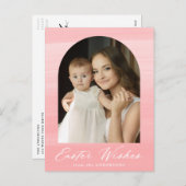 ピンクの水の色アーチ2写真イースターの願い シーズンポストカード (正面/裏面)