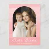 ピンクの水の色アーチ2写真イースターの願い シーズンポストカード (正面)