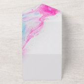 ピンクの水の色エレガントすべて1つの結婚式の招待 オールインワン招待状 (外側)