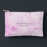 ピンクの水の色エレガント アクセサリーポーチ<br><div class="desc">手のエレガントピンクの水色の背景に自分の名前と説明を付け絵を描たアクセサリーポーチ。</div>