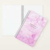 ピンクの水の色エレガント ノートブック (内側)