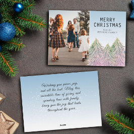 ピンクの水の色クリスマスツリーの芸術的写真 シーズンカード