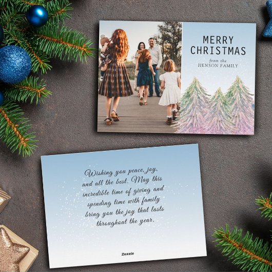 ピンクの水の色クリスマスツリーの芸術的写真 シーズンカード