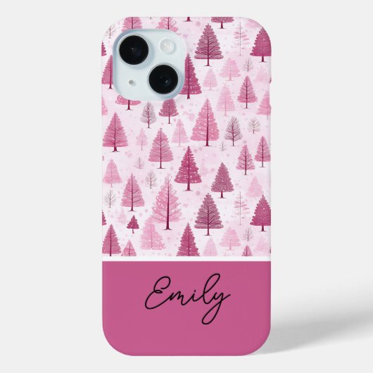 ピンクの水の色クリスマスツリーパターン Case-Mate iPhoneケース (裏面)