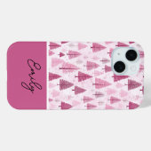 ピンクの水の色クリスマスツリーパターン Case-Mate iPhoneケース (裏面 (横))