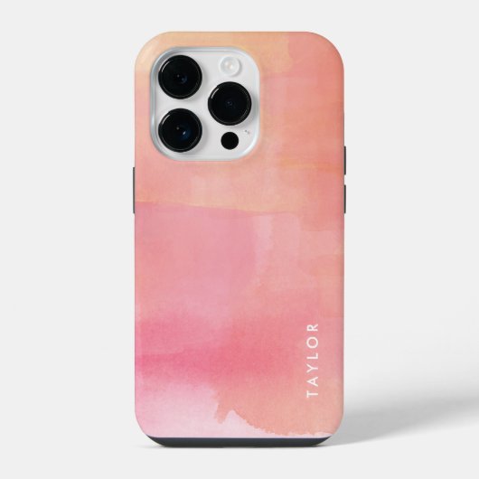 ピンクの水の色グラデーション名 iPhoneケース (裏面)