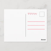 ピンクの水の色ストライプのバレンタインデーはがき ポストカード (裏面)